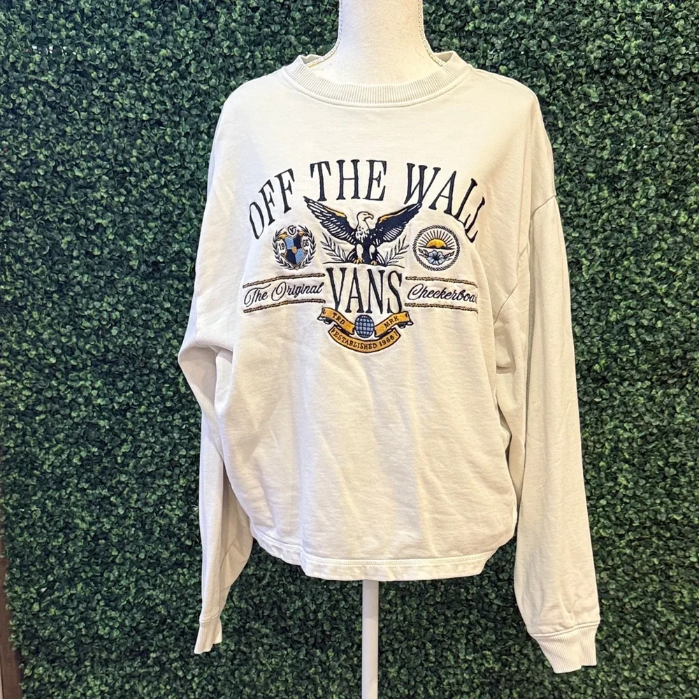 Vans Off The Wall Cream Sweatshirt - Picture 1 of 5